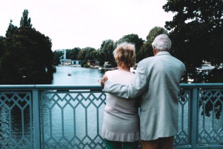 Old Couple On Bridge photo