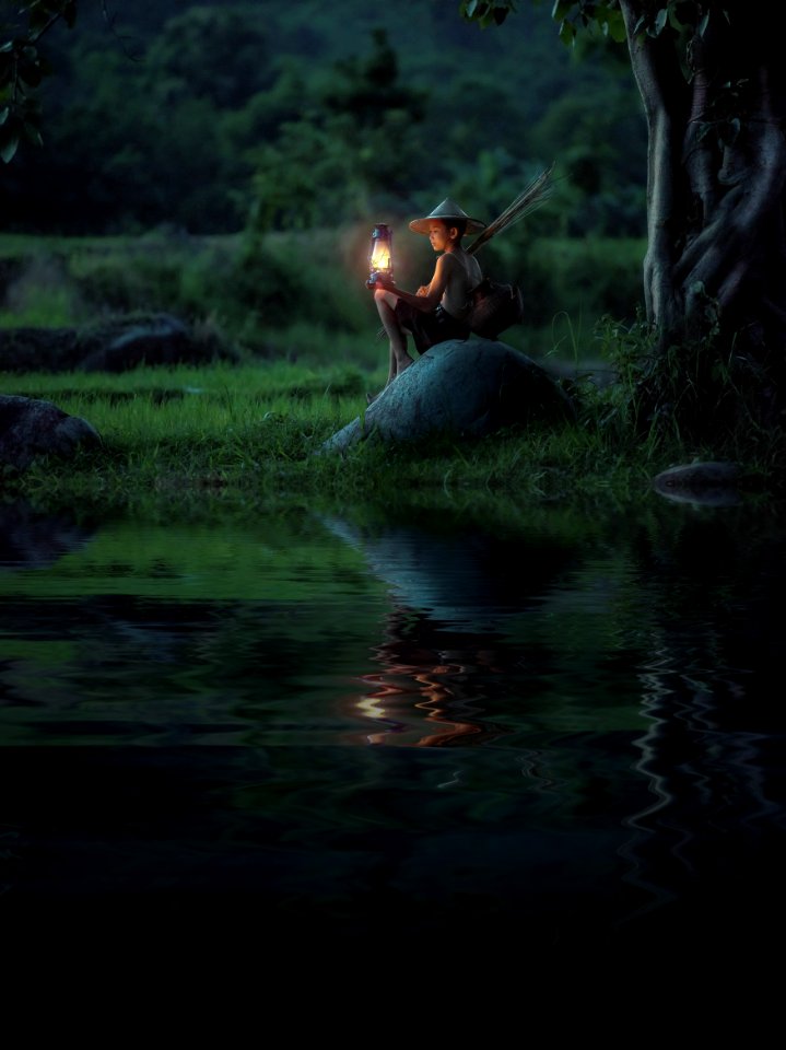 Reflection Of Man In Water