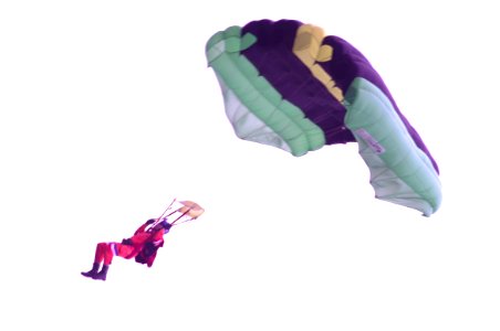 Man Descending On A Parachute