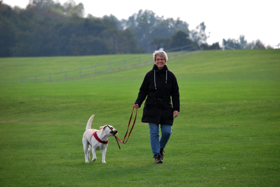 Woman Walking Her Dog