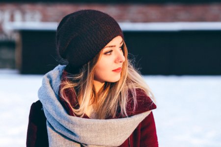 Young Woman In Beanie Hat photo