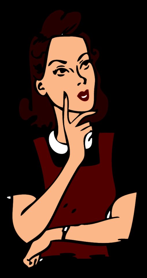 Thinking Woman Brunette