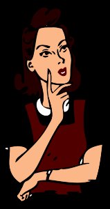 Thinking Woman Brunette