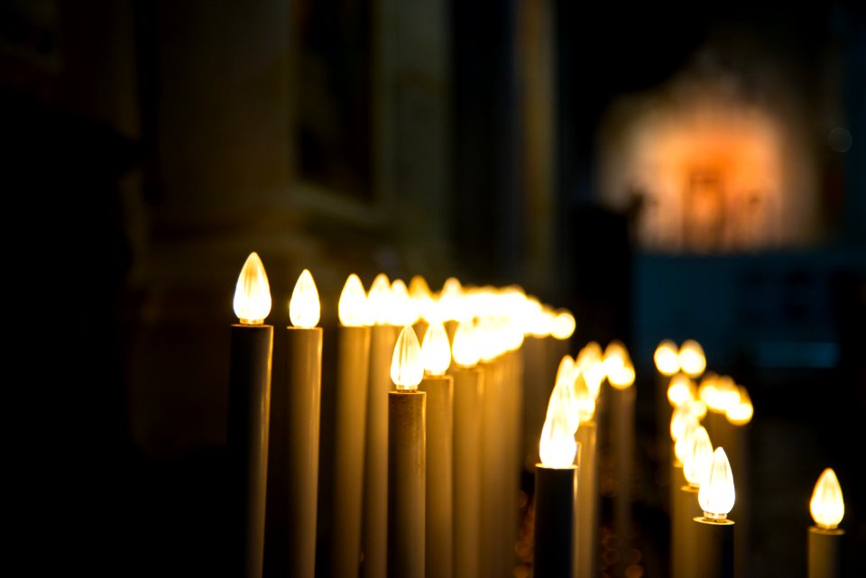 Closeup Photography Of Candle Lamp Line