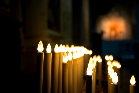 Closeup Photography Of Candle Lamp Line