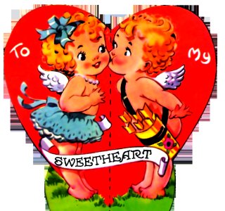 Vintage 1930s Valentine Sweetheart Kiss