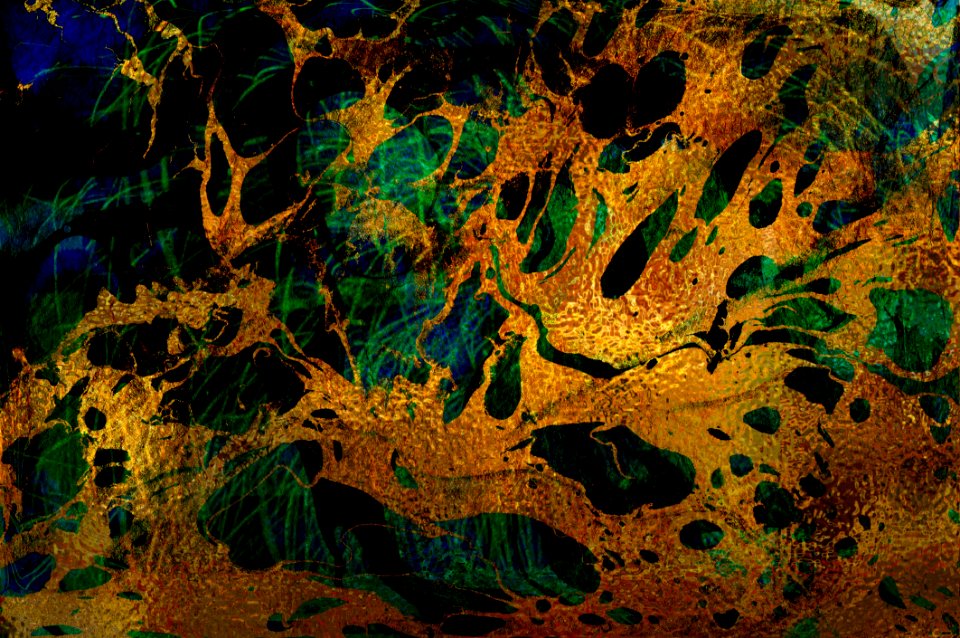 Blue-green-gold Composition