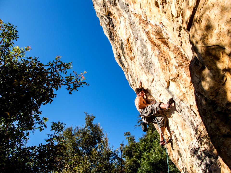 Male Rock Climbing