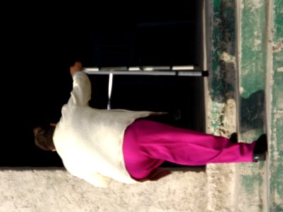 Mujer Con Andadera Subiendo Escaleras