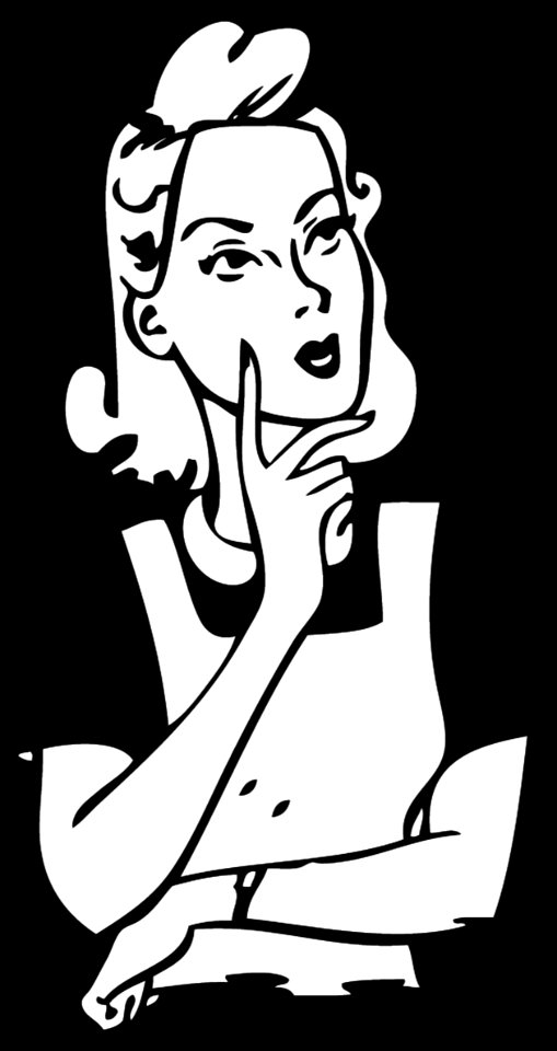 Thinking Woman To Color