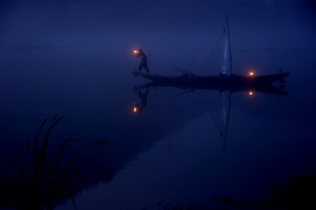 Long-Tail Boat At Night