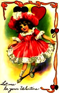 Vintage Valentine Let Me Be Your Valentine Little Girl photo