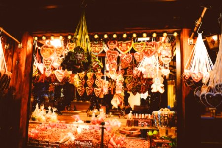 Gingerbread Hearts On The Christmas Market