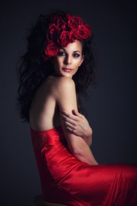 Fashion Portrait Of Woman In Red