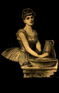 Vintage Girl Washing Hands Transparent