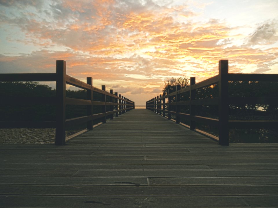 Wood Pier Over Lake