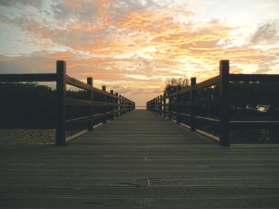 Wood Pier Over Lake
