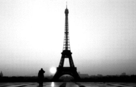 Eiffel Tower Black And White photo