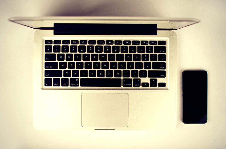 Open Laptop With Mobile