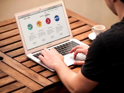 Man Working On Laptop