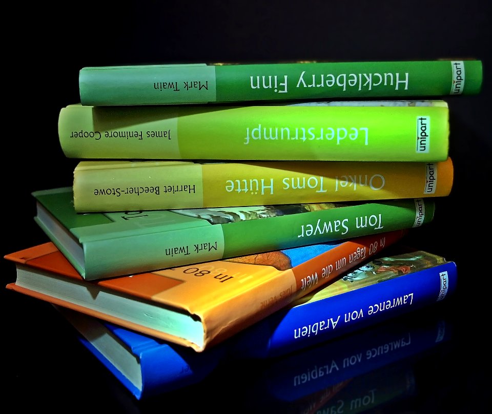 Stacked Mark Twain Book