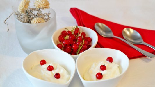 Stainless Steel Spoon On Red Table Napkin photo