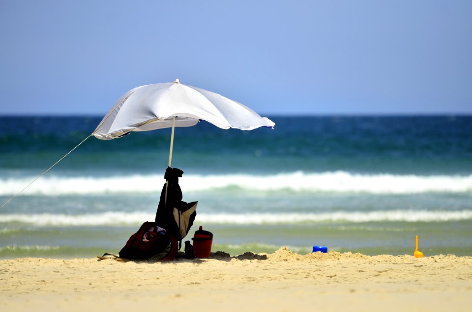 Beach Umbrella On Sandy Shores photo