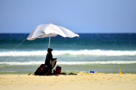 Beach Umbrella On Sandy Shores photo