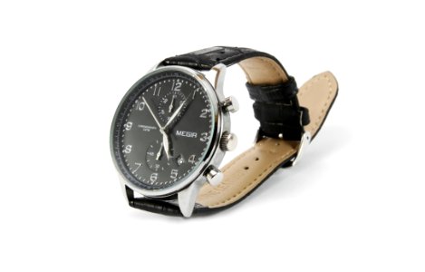 Mens Watch - Leather Strap White Dial photo