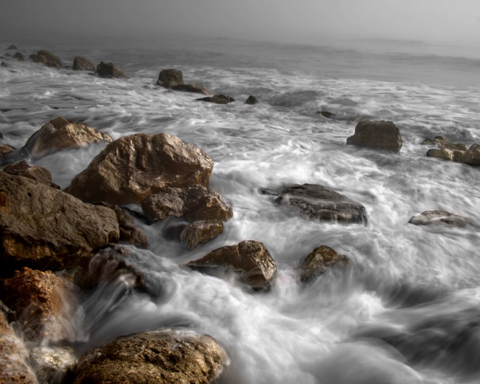 Brown Stone On A Sea photo