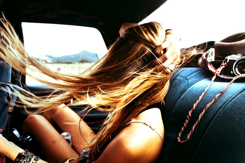 Fun Girl On A Road Trip Adventure