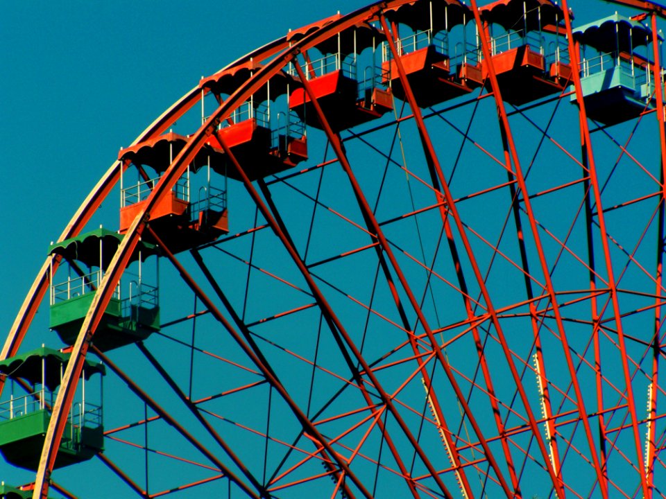 Orange And Green Ferris Wheel