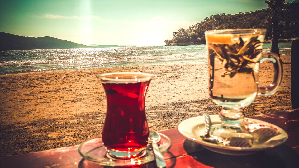 Clear Turkish Glass On Saucer photo