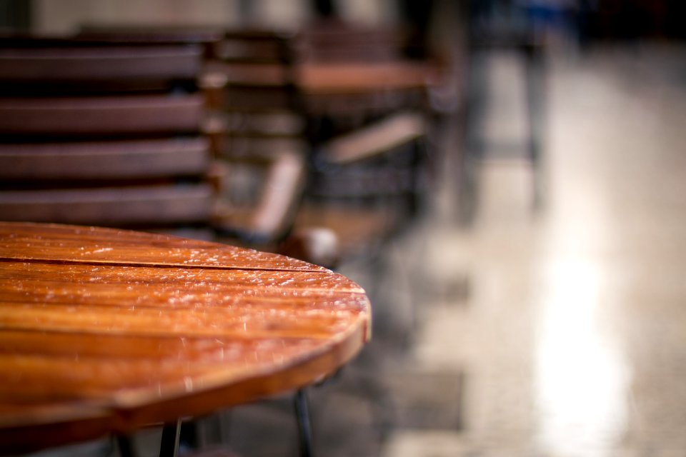 Rain On Restaurant Table