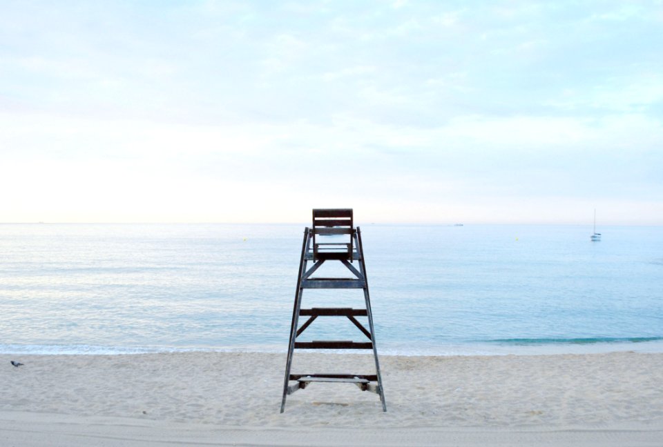 Grey Metal Step Ladder Near Beach During Daytime