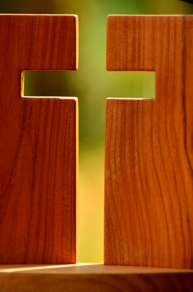 2 Brown Wooden Boards Forming Cross