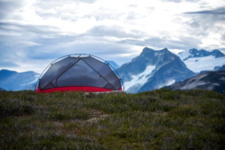 Camping Tent In Mountains