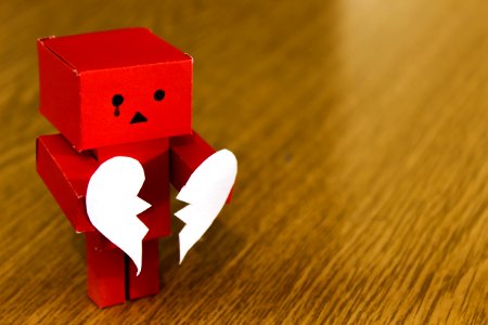 Crying Figure With Broken Heart photo