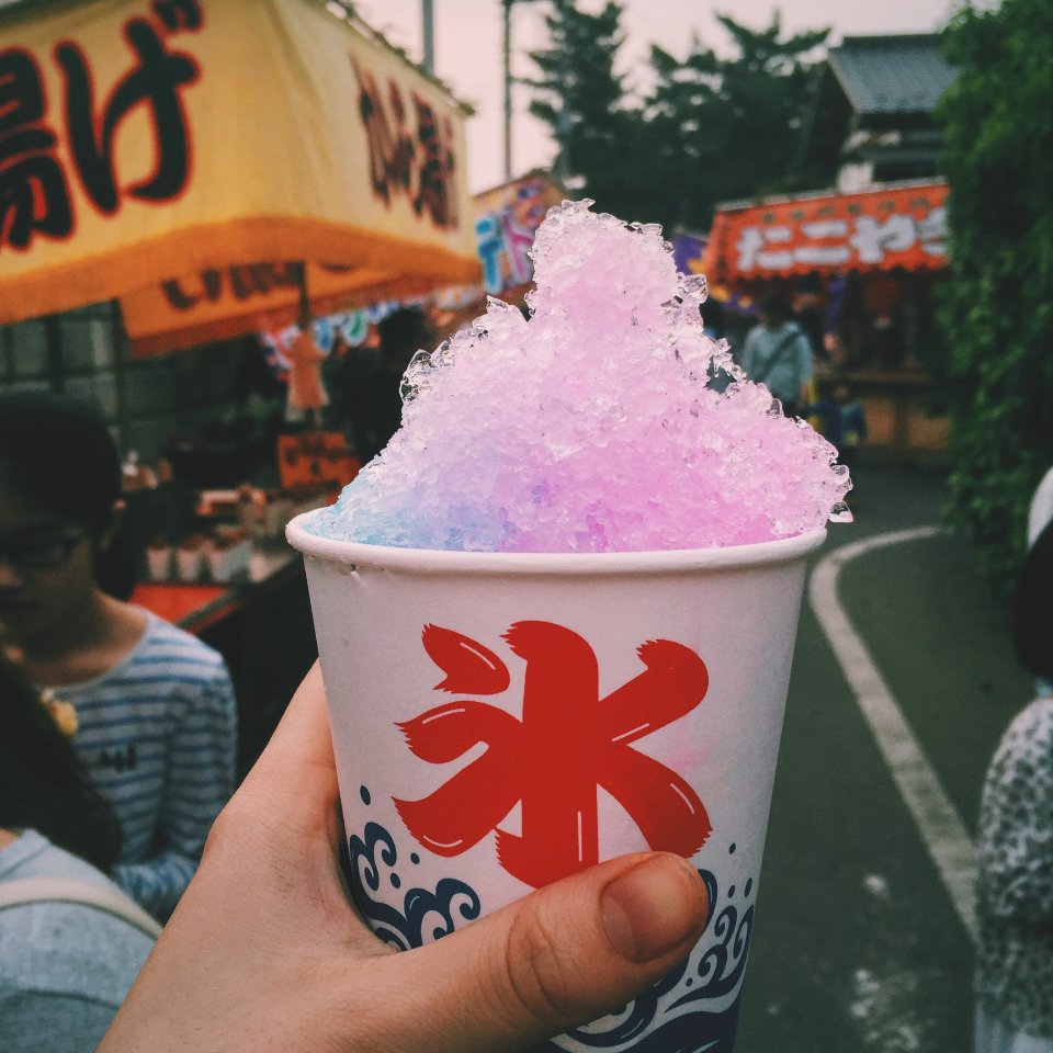 Flavored Ice On White Styrofoam Disposable Cup