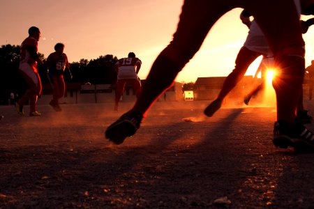 Football Game At Sunset