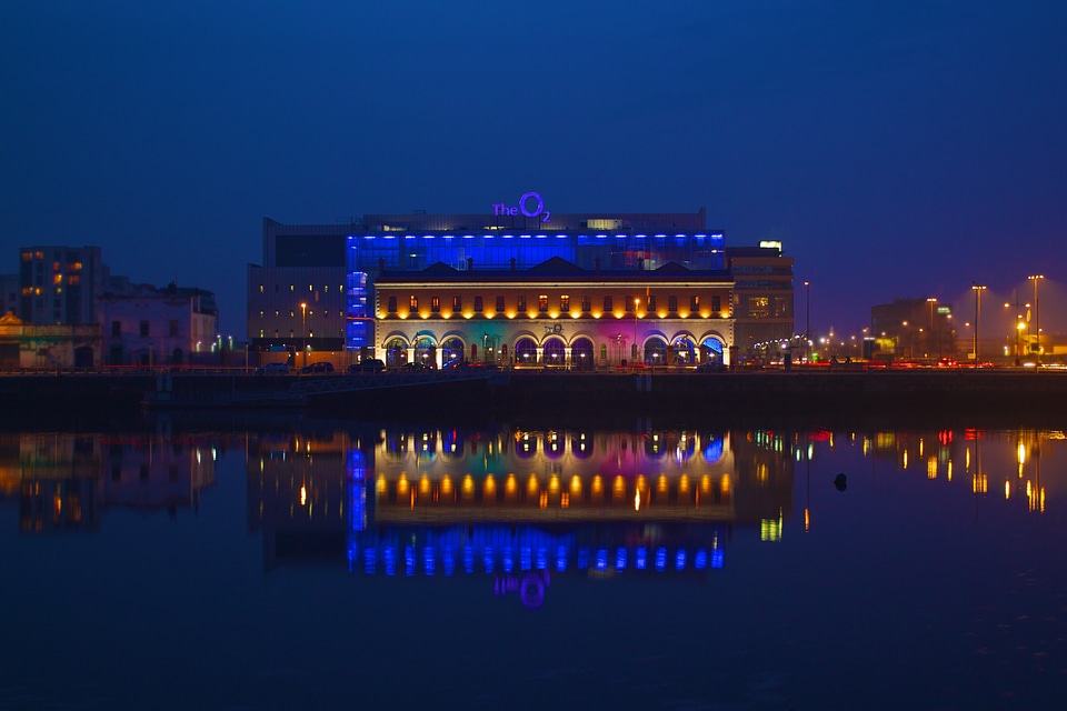 Water building blue