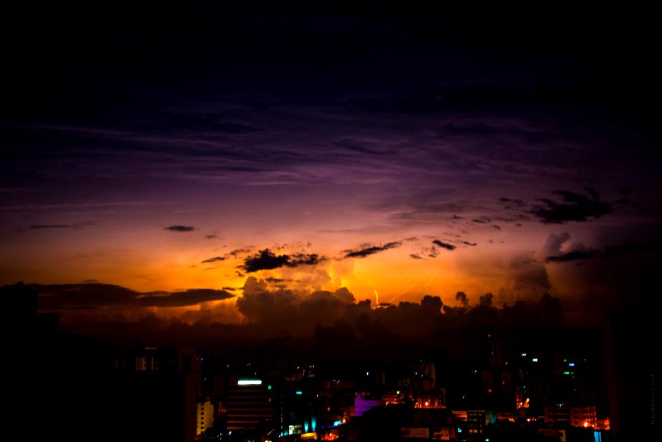 High Rise Buildings Under Nimbus Clouds