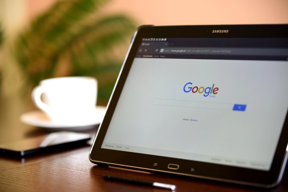 Black Samsung Tablet On Google Page