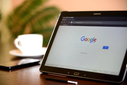 Black Samsung Tablet On Google Page