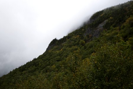 Mountain Slope In Foggy Weather