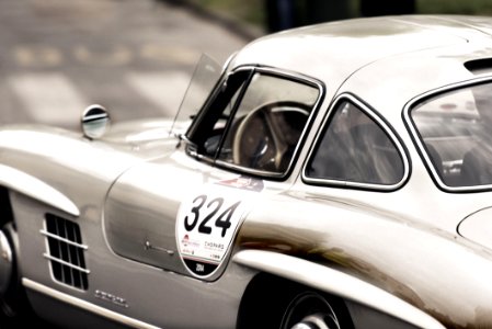 White And Gray Vintage Sports Car
