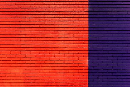 Red Blue Brick Wall