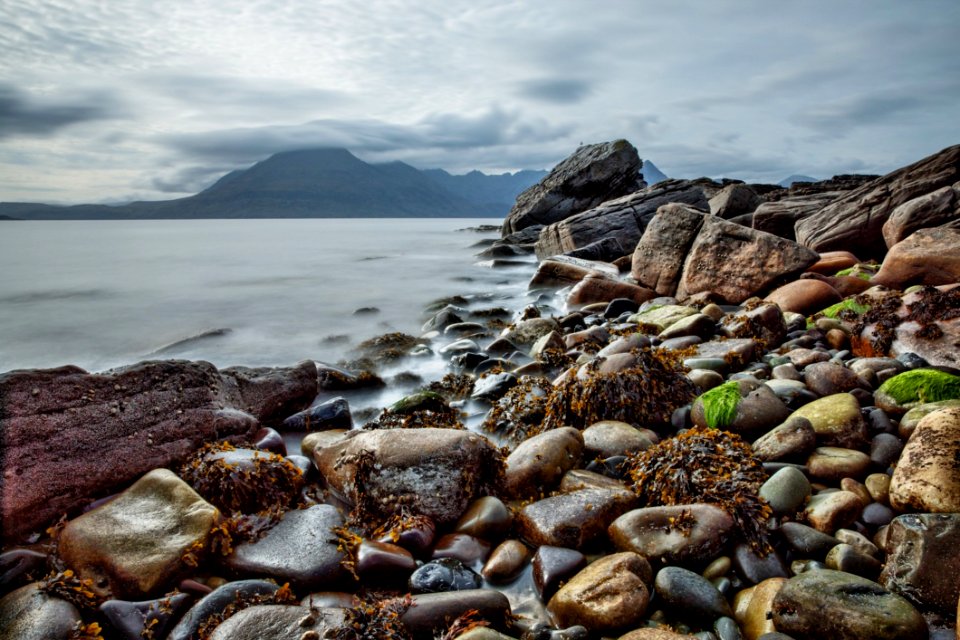 Brown Black And Gray Rocks Near The Shore