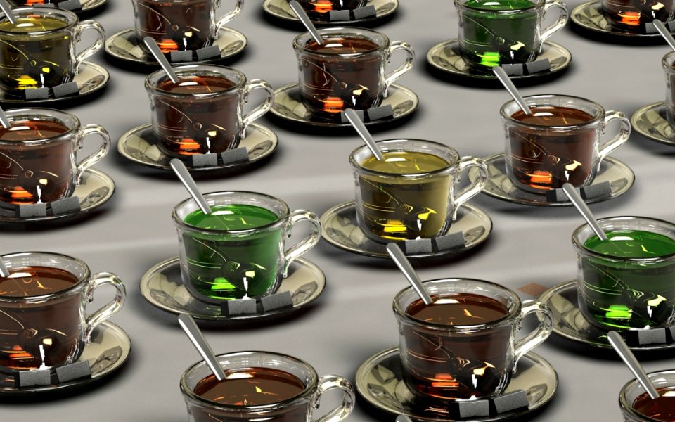 Clear Glass Teacup With Chocolate Drink