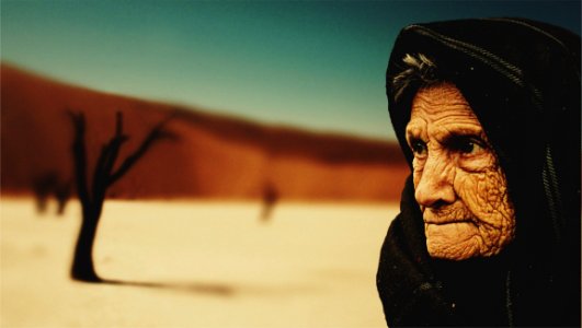 Woman Wearing Black Hijab Behind Bare Tree During Day Time photo